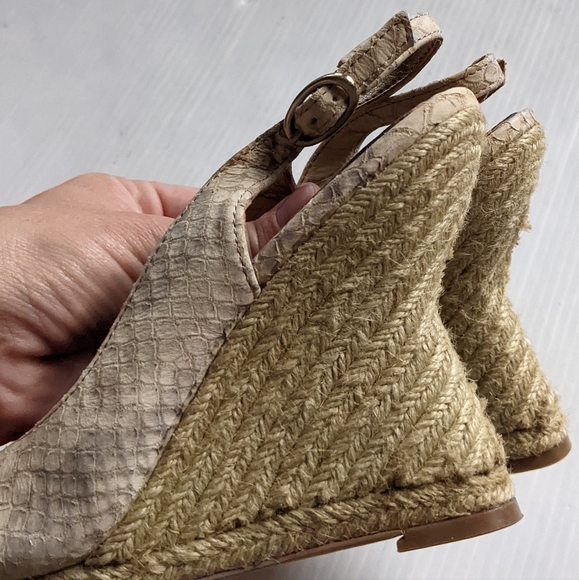 SAM EDELMAN Arianna snakeskin embossed espadrille wedge sandals - Picture 2 of 10